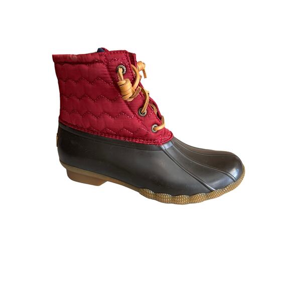 Sperry Saltwater Quilted Duck boots merlot wine brown 6.5 - Picture 1 of 10